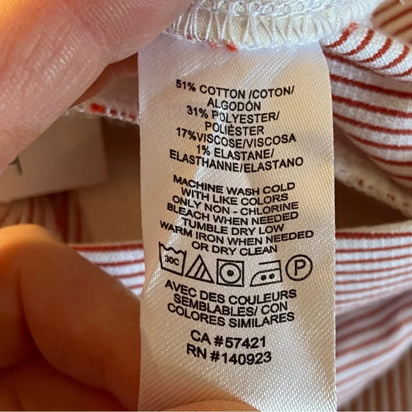 NWT Loft Red White Striped Cropped Wide Leg Flat Front Pants Size 0 Nautical - Picture 7 of 7